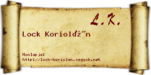 Lock Koriolán névjegykártya
